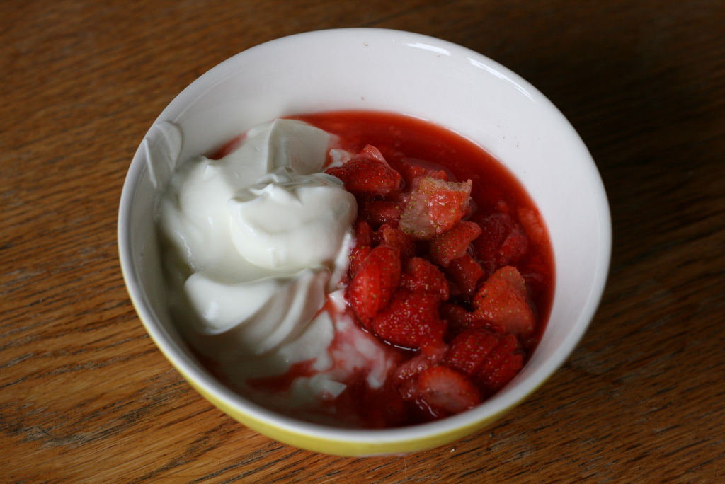 Erdbeerjoghurt - Rezept für 1 Portion