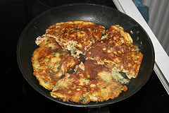 Fertig gebratene Afrikanische Omelett
