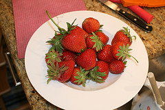 Frische Erdbeeren für die Erdbeermarmelade